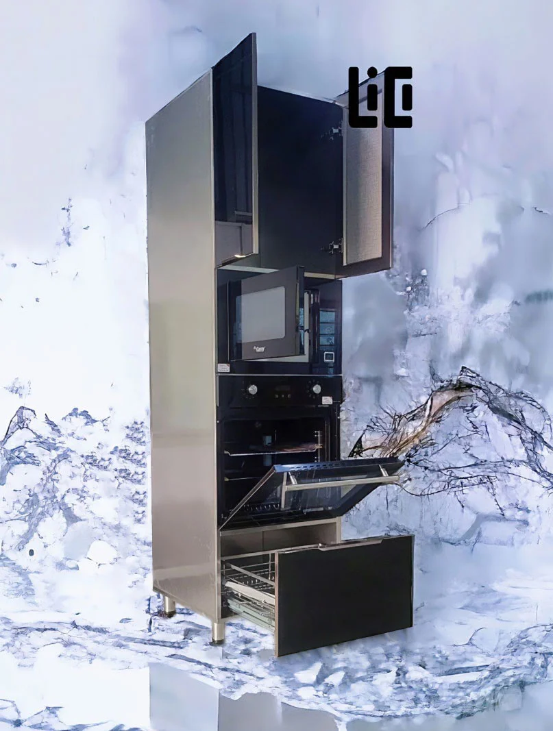 Tủ Bếp Inox Để Lò Vi Sóng & Lò Nướng