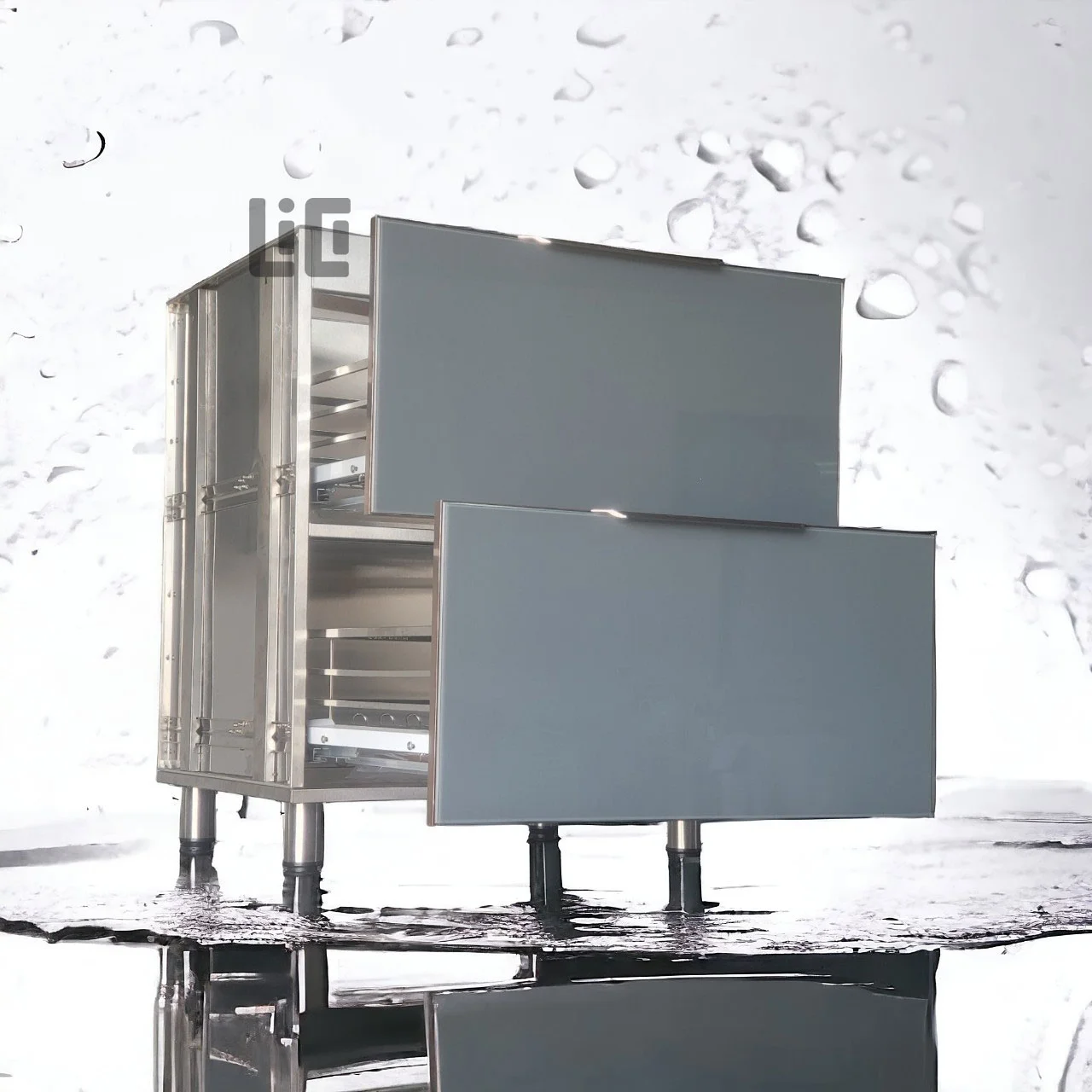 Tủ Bếp Inox Dưới Để Bếp Từ