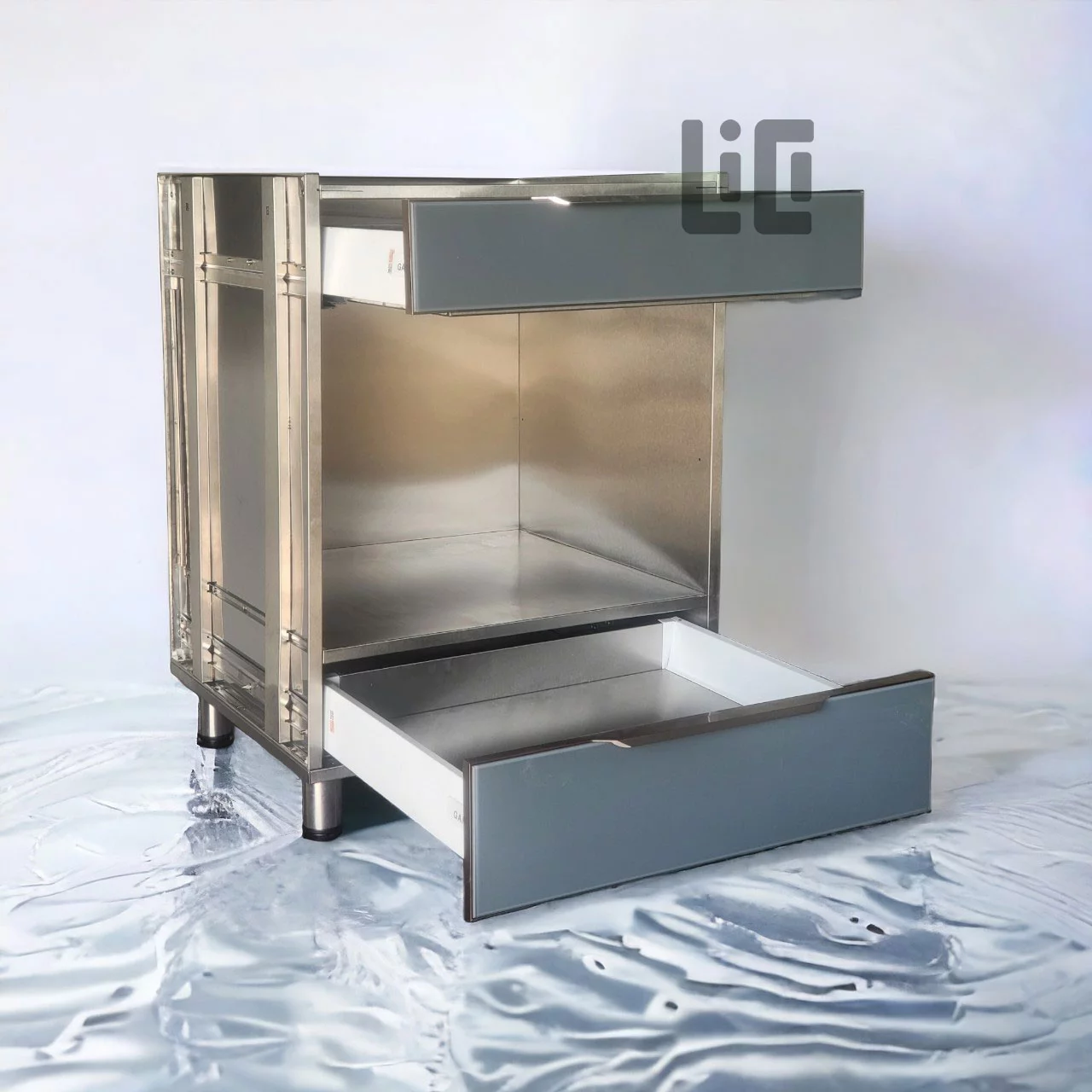 Tủ Bếp Inox Dưới Để Lò Vi Sóng